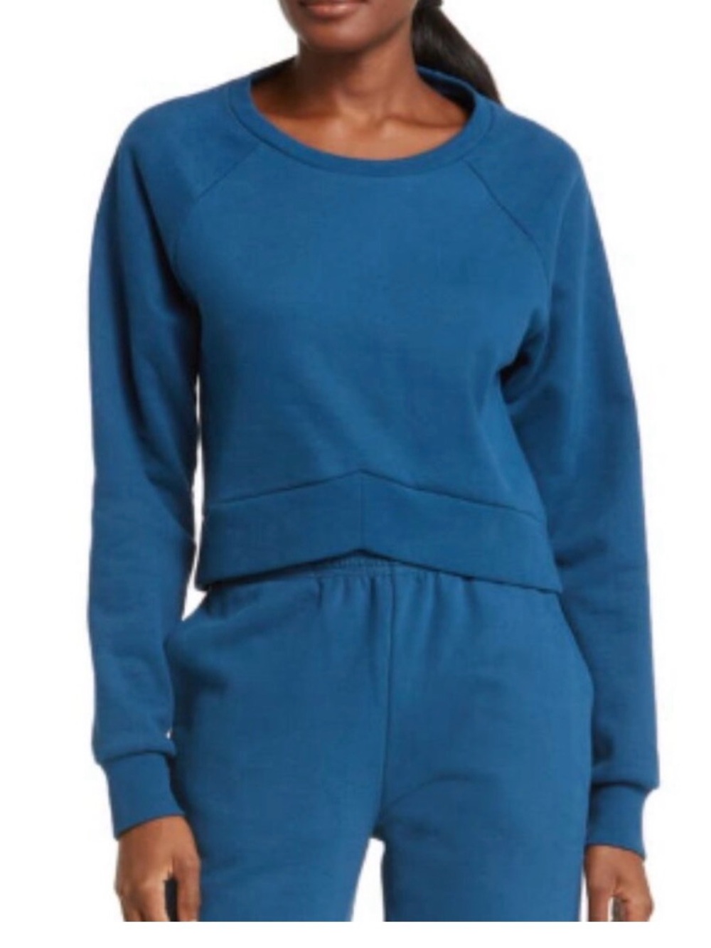 Beyond Yoga Navy Blue Cropped Sweatshirt
